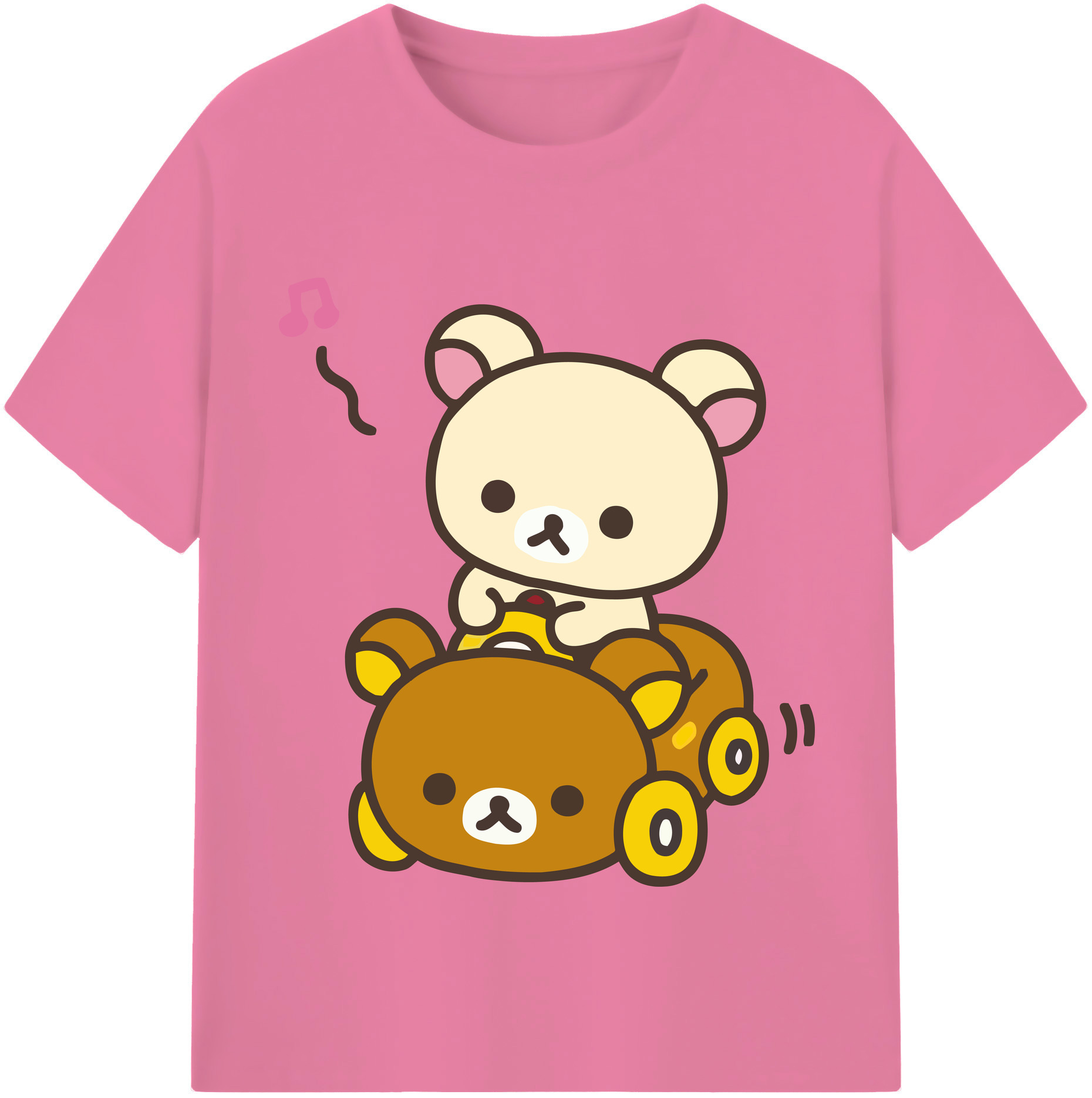 （画像用） リラックマ リラックマ キイロイトリ Rilakkuma Korilakkuma Kiiroitori 綿100％半袖Tシャツ（フロントプリント）